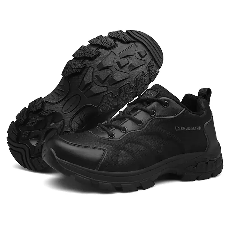 Rubber Sole Black Outdoor Combat Boot