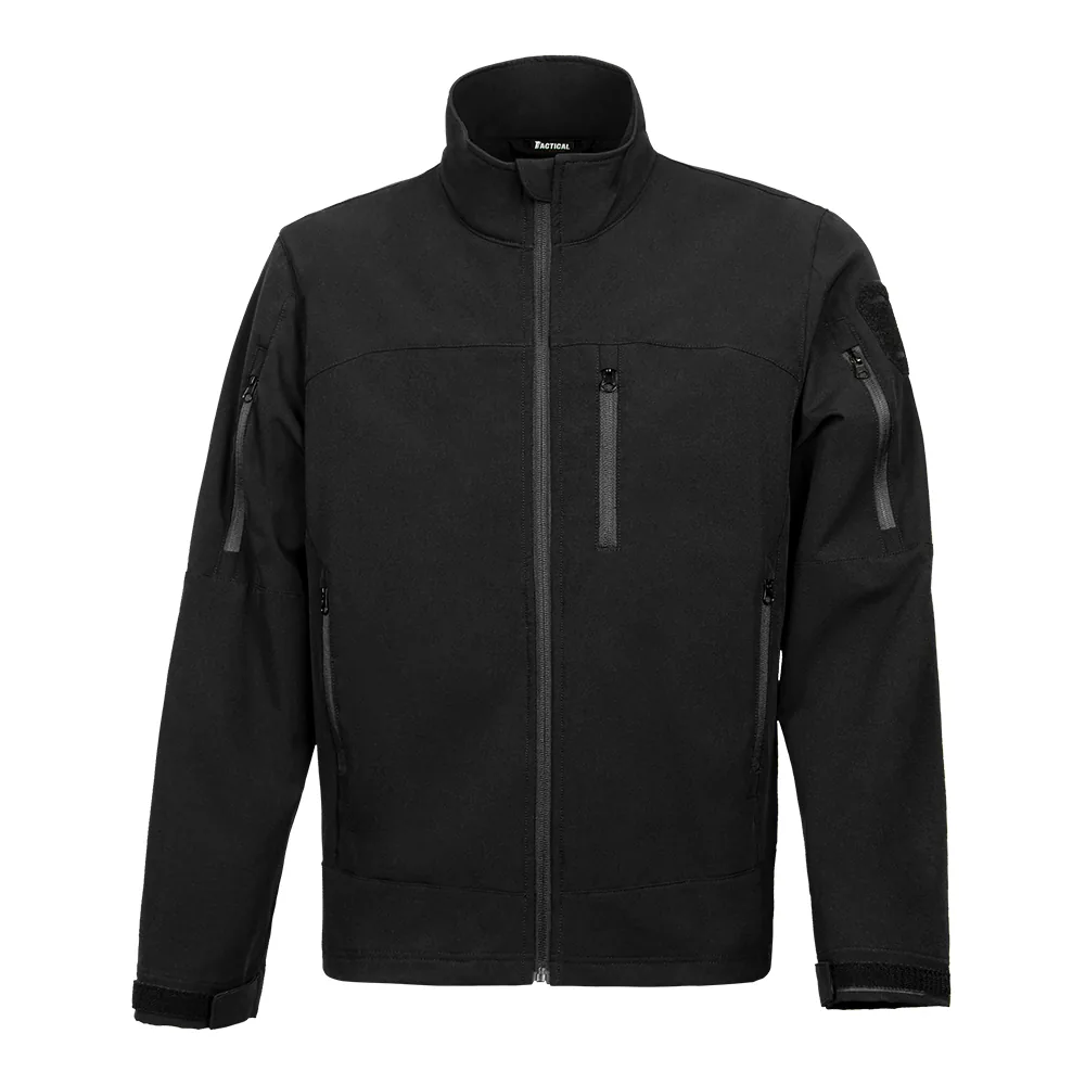 Black Men's Stand Collar Military Jacket
