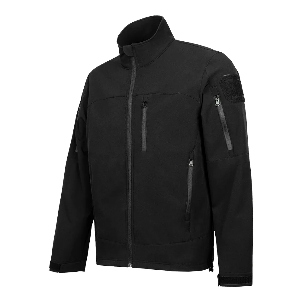 Black Men's Stand Collar Military Jacket