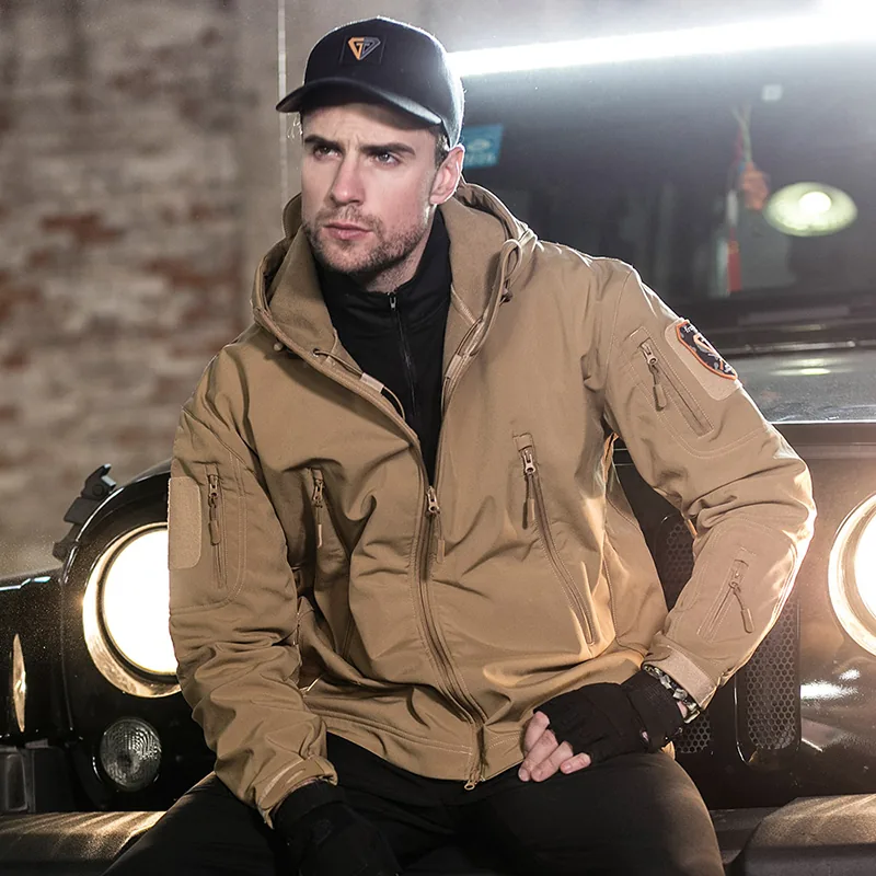 Khaki Soft Shell Military Jacket