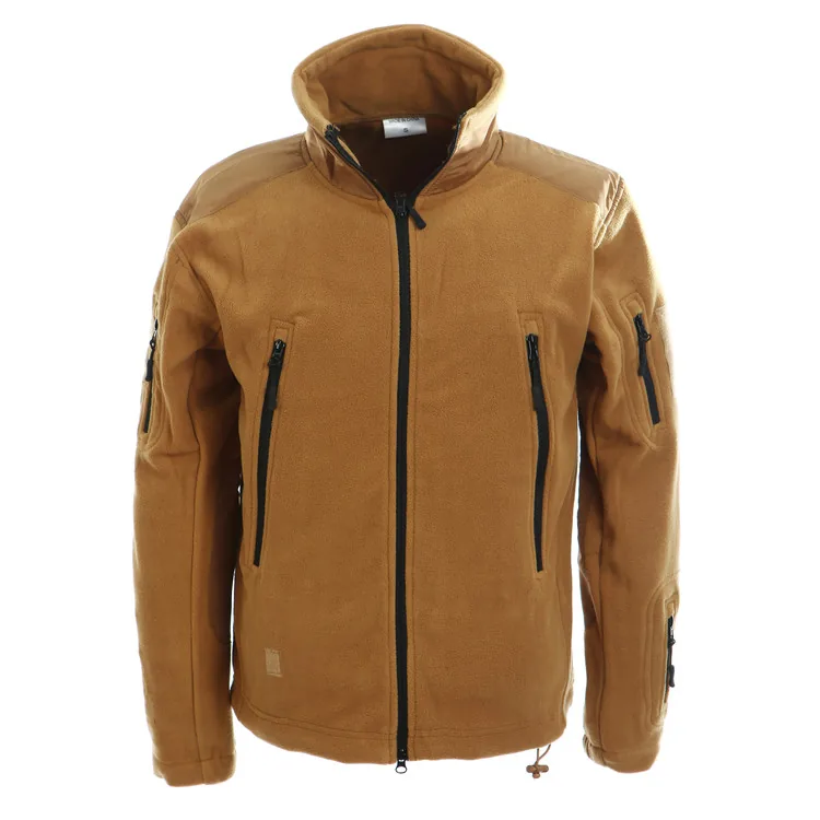 Earth Color Stand Collar Fleece Jacket